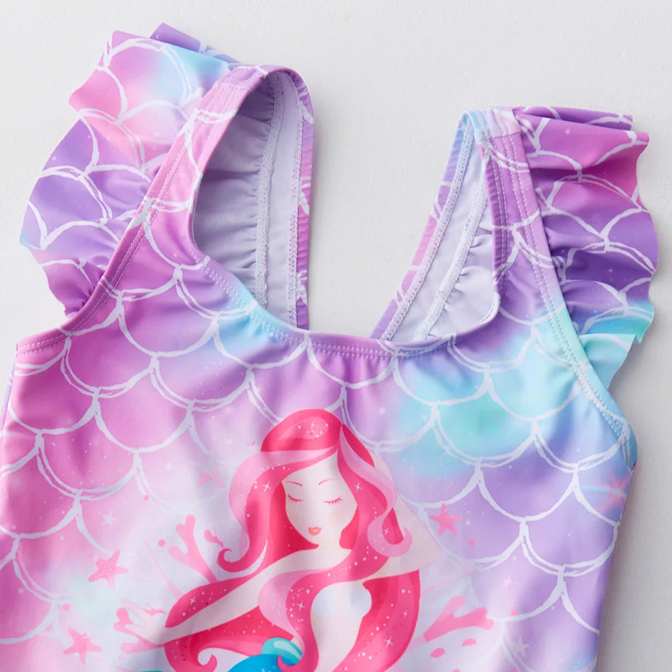 Unicorn Girls Swimsuit One-Piece Summer Backless Bathing Suit One-Piece Swimsuit with Mermaid Tails Cute Unicorn Children Bikini
