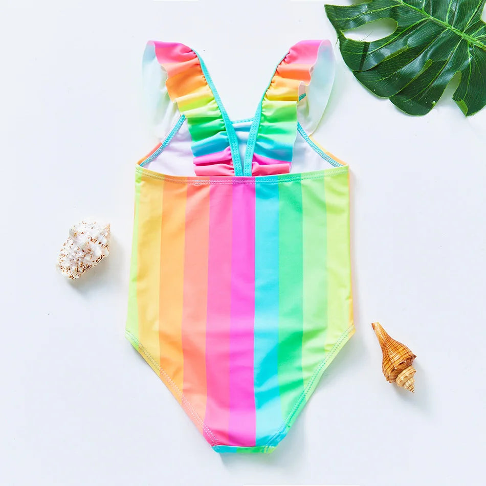 Unicorn Girls Swimsuit One-Piece Summer Backless Bathing Suit One-Piece Swimsuit with Mermaid Tails Cute Unicorn Children Bikini