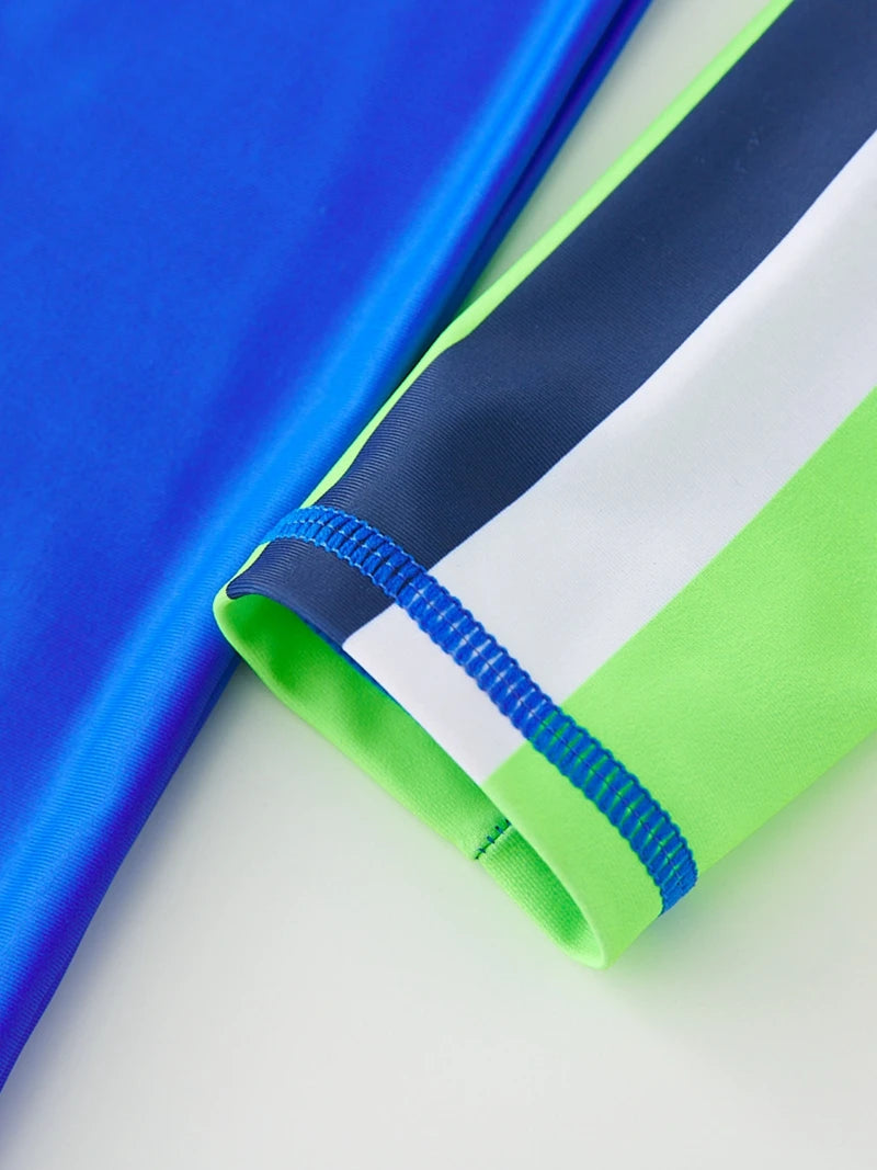 Boy's Swimsuit Long Sleeves Children's Rash Guard Swimming Trunks UPF50 UV Protection Boys Swimwear Dinosaur Bathing Suit Kids