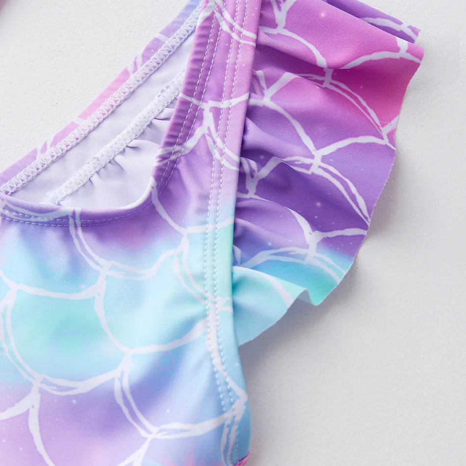 Unicorn Girls Swimsuit One-Piece Summer Backless Bathing Suit One-Piece Swimsuit with Mermaid Tails Cute Unicorn Children Bikini