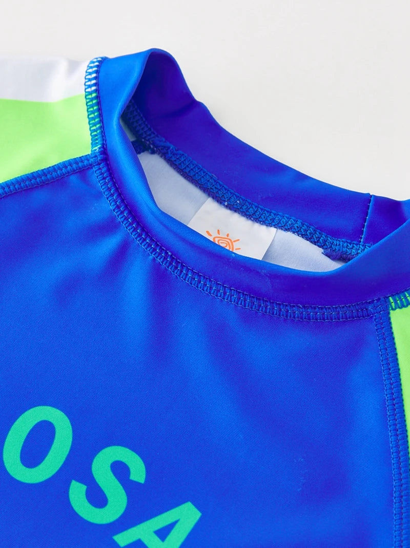 Boy's Swimsuit Long Sleeves Children's Rash Guard Swimming Trunks UPF50 UV Protection Boys Swimwear Dinosaur Bathing Suit Kids