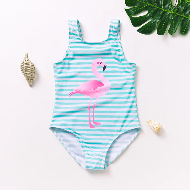 Unicorn Girls Swimsuit One-Piece Summer Backless Bathing Suit One-Piece Swimsuit with Mermaid Tails Cute Unicorn Children Bikini