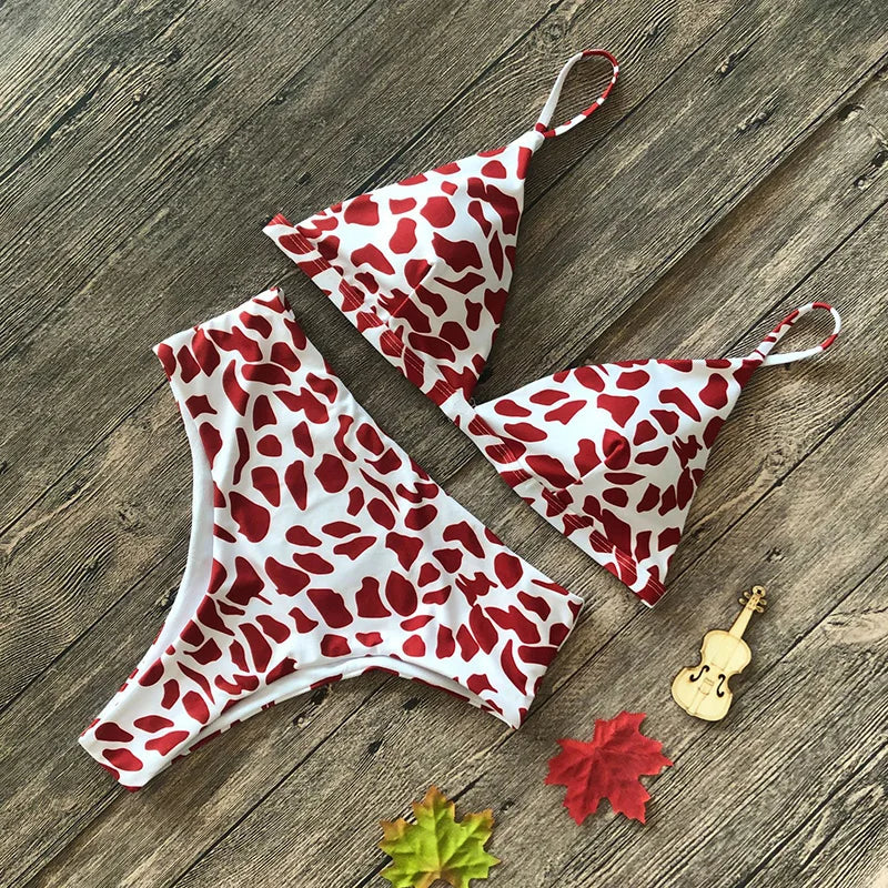 Sexy Snake Print Bikini 2026 Female Swimsuit Women Swimwear Thong Push Up Bikinis Set High Waist Swimming Suits for Bathing Suit