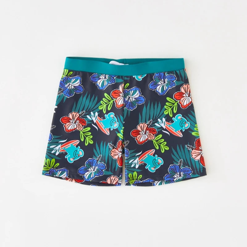 Boy's Swimsuit Long Sleeves Children's Rash Guard Swimming Trunks UPF50 UV Protection Boys Swimwear Dinosaur Bathing Suit Kids