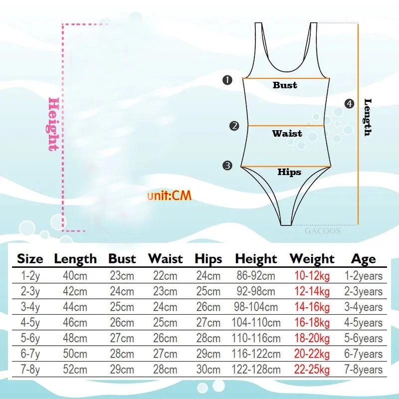 Unicorn Girls Swimsuit One-Piece Summer Backless Bathing Suit One-Piece Swimsuit with Mermaid Tails Cute Unicorn Children Bikini