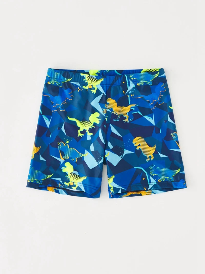 Boy's Swimsuit Long Sleeves Children's Rash Guard Swimming Trunks UPF50 UV Protection Boys Swimwear Dinosaur Bathing Suit Kids