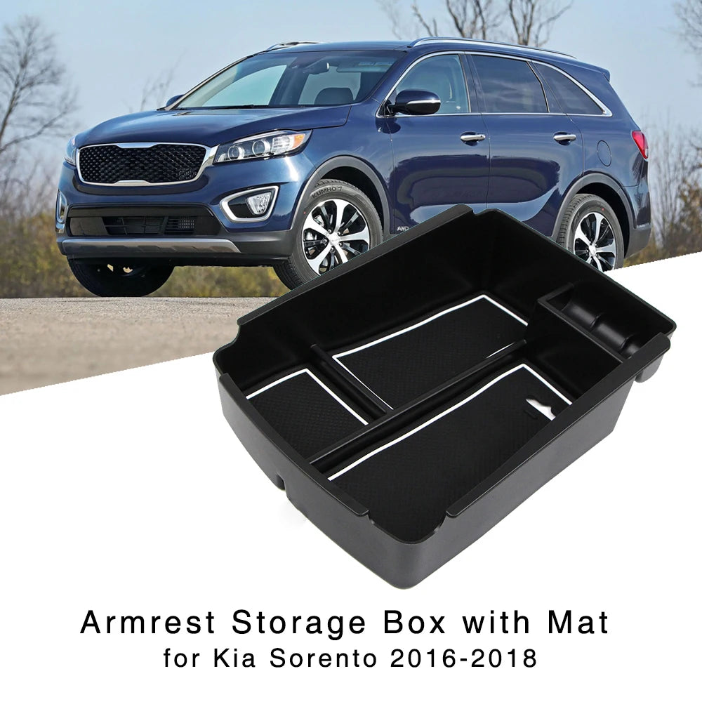 Armrest Storage Box for Kia Sorento 2016 2017 2018 Interior Organizer Central Console Glove Holder Tray