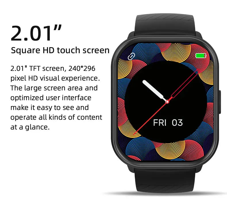 OLEVS 8206 Smart Watch Original Brand 2.01 Inch Full Touch Screen Sports Fitness Bluetooth  Smartwatch Compatible Android iOS