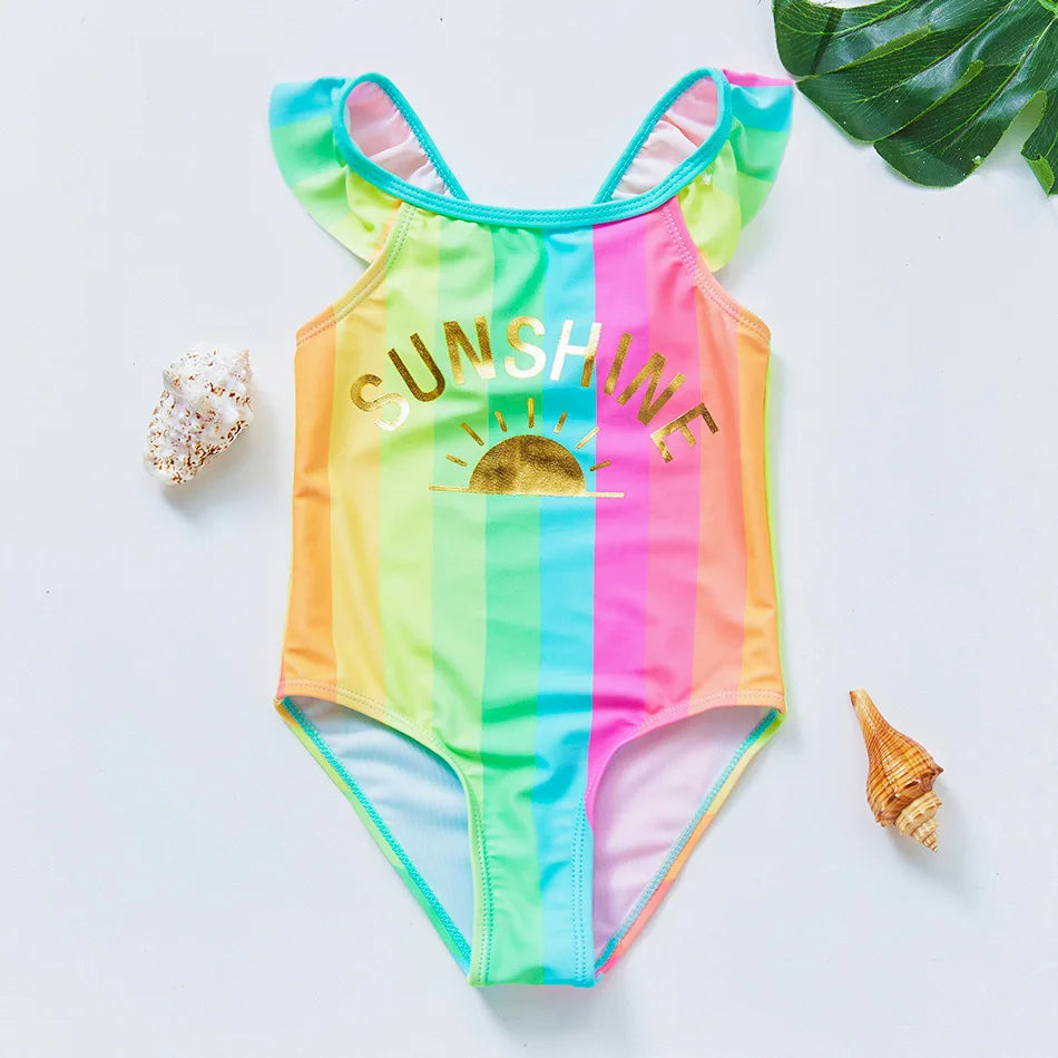 Unicorn Girls Swimsuit One-Piece Summer Backless Bathing Suit One-Piece Swimsuit with Mermaid Tails Cute Unicorn Children Bikini