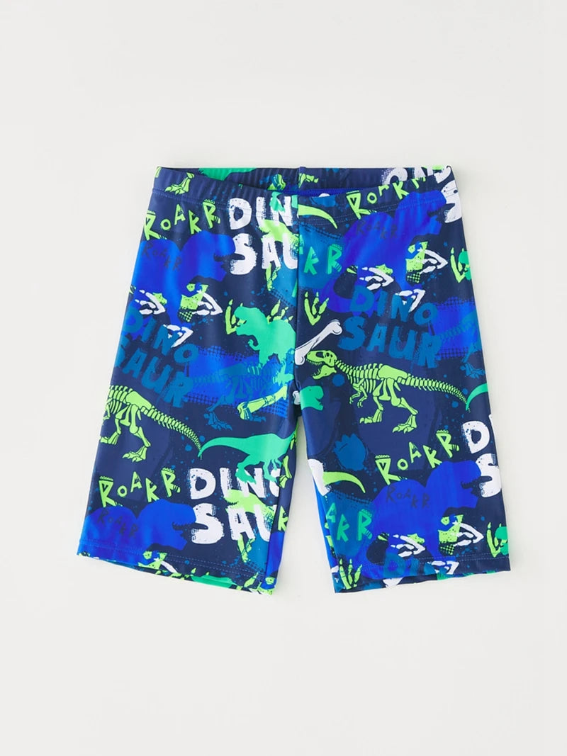 Boy's Swimsuit Long Sleeves Children's Rash Guard Swimming Trunks UPF50 UV Protection Boys Swimwear Dinosaur Bathing Suit Kids