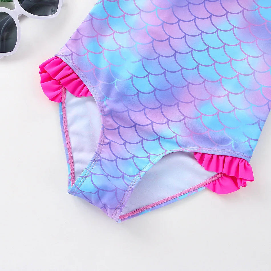 Unicorn Girls Swimsuit One-Piece Summer Backless Bathing Suit One-Piece Swimsuit with Mermaid Tails Cute Unicorn Children Bikini