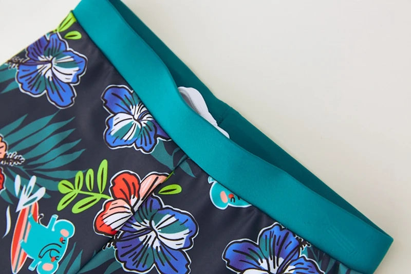 Boy's Swimsuit Long Sleeves Children's Rash Guard Swimming Trunks UPF50 UV Protection Boys Swimwear Dinosaur Bathing Suit Kids
