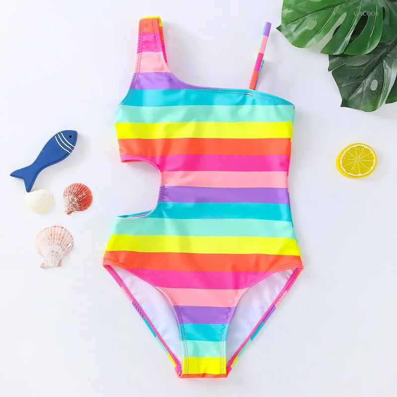 Unicorn Girls Swimsuit One-Piece Summer Backless Bathing Suit One-Piece Swimsuit with Mermaid Tails Cute Unicorn Children Bikini