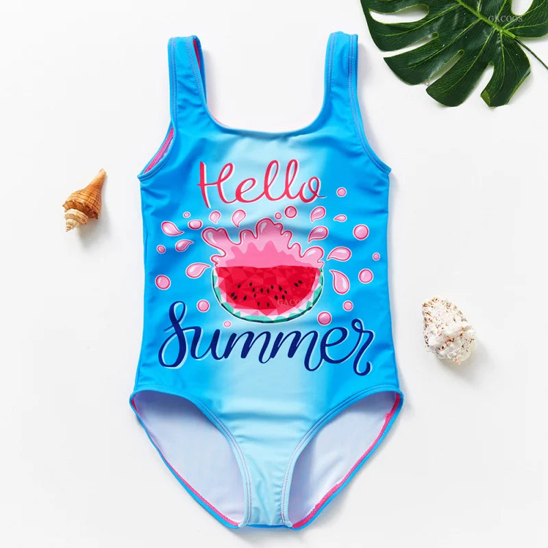 Unicorn Girls Swimsuit One-Piece Summer Backless Bathing Suit One-Piece Swimsuit with Mermaid Tails Cute Unicorn Children Bikini