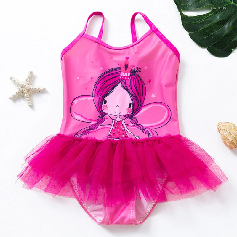 Unicorn Girls Swimsuit One-Piece Summer Backless Bathing Suit One-Piece Swimsuit with Mermaid Tails Cute Unicorn Children Bikini