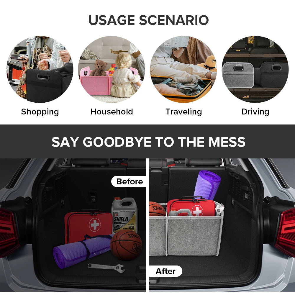 35L Foldableable Portable Car Storage Box Car Storage Box Car Truck Trunk Storage Box Camping Style Outing Storage Box Space-Saving Multi-Functional Storage Box