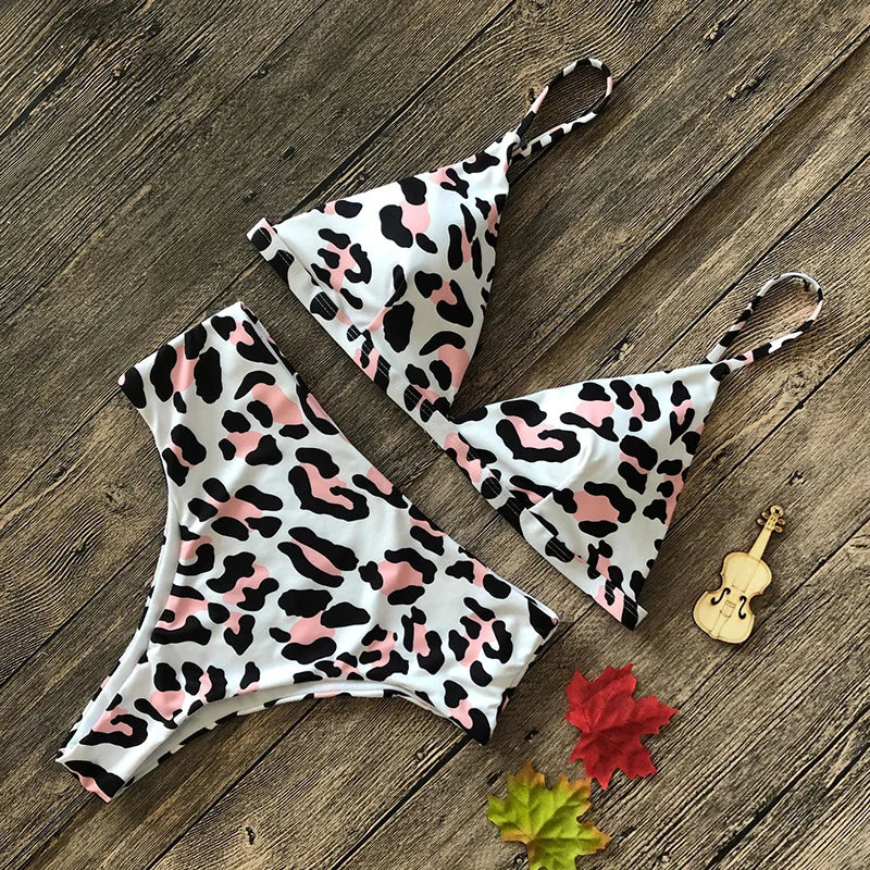 Sexy Snake Print Bikini 2026 Female Swimsuit Women Swimwear Thong Push Up Bikinis Set High Waist Swimming Suits for Bathing Suit