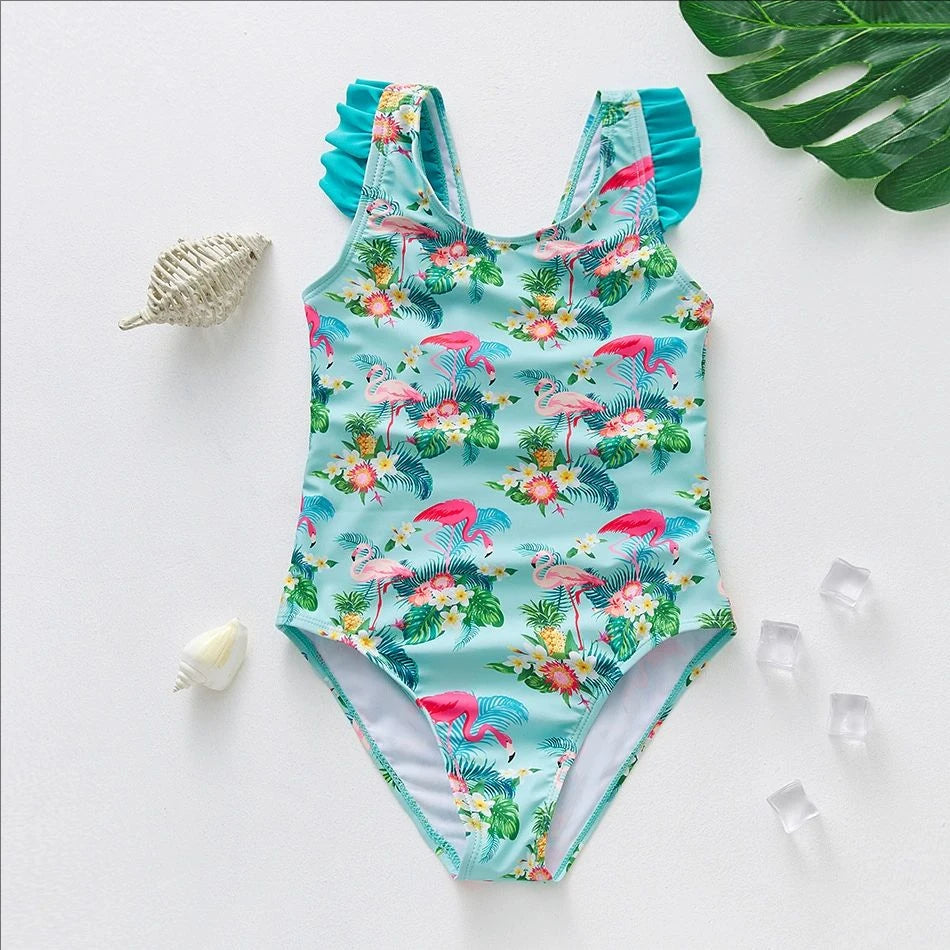 Unicorn Girls Swimsuit One-Piece Summer Backless Bathing Suit One-Piece Swimsuit with Mermaid Tails Cute Unicorn Children Bikini