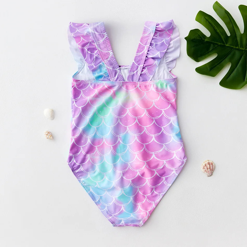 Unicorn Girls Swimsuit One-Piece Summer Backless Bathing Suit One-Piece Swimsuit with Mermaid Tails Cute Unicorn Children Bikini