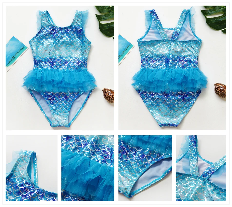 Unicorn Girls Swimsuit One-Piece Summer Backless Bathing Suit One-Piece Swimsuit with Mermaid Tails Cute Unicorn Children Bikini