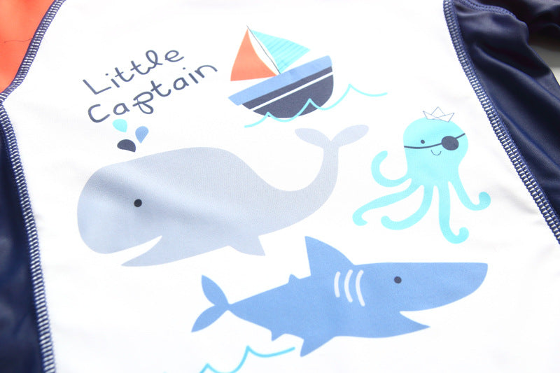 Boy's Swimsuit Long Sleeves Children's Rash Guard Swimming Trunks UPF50 UV Protection Boys Swimwear Dinosaur Bathing Suit Kids